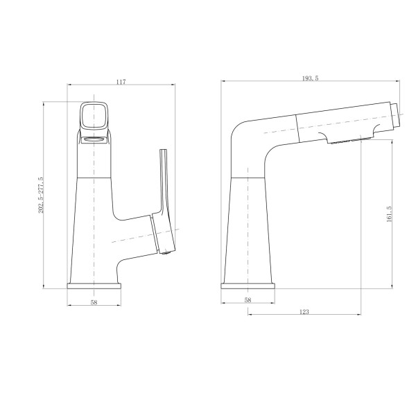 Смеситель для раковины Fashun с выдвижным изливом белый (A4018-8)