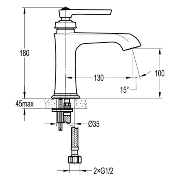 Смеситель для раковины Swedbe Terracotta Art терракота (темная бронза) (2500)