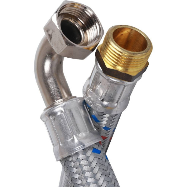 Подводка гибкая для воды 800 мм. 1" ВН угловая Stout (нерж. сталь) SHF-0168-252525 Подводка гибкая для воды 800 мм. 1" ВН угловая Stout (нерж. сталь) SHF-0168-252525