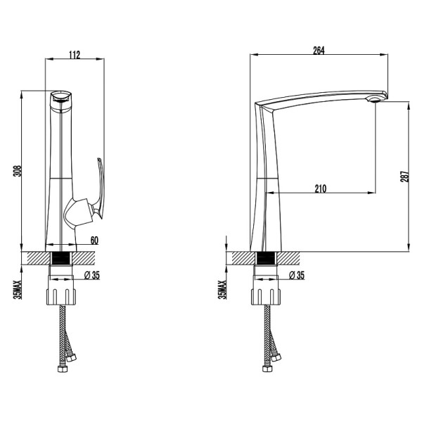 Смеситель для кухни Azario Reuleaux хром (AZ-VMF568296C)