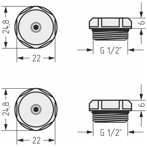 Спускной клапан Сунержа d 25 мм G 1/2" НР 2 шт матовый черный (31-1200-0000)