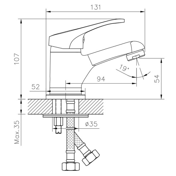 Смеситель для раковины Decoroom DR21 хром (DR21011) Смеситель для раковины Decoroom DR21 хром (DR21011)
