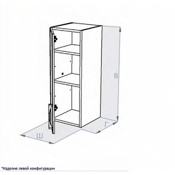 Шкаф подвесной Triton Кристи -30 300x792x320 L, 1 дверь, левый