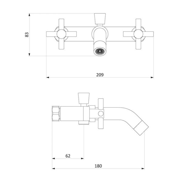 Смеситель для ванны и душа Damixa RedBlu Neo Classic (271000000)