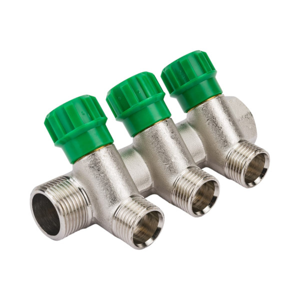 Коллектор 3 отв. регулируемый 3/4"*1/2(16) Kromwell (никель) (EU.ST3078135 3x34x12_k)