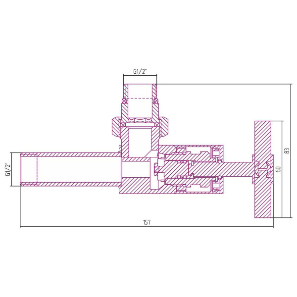 Вентиль Сунержа прямой крест 1/2"Нx1/2"Н (03-1408-1212)