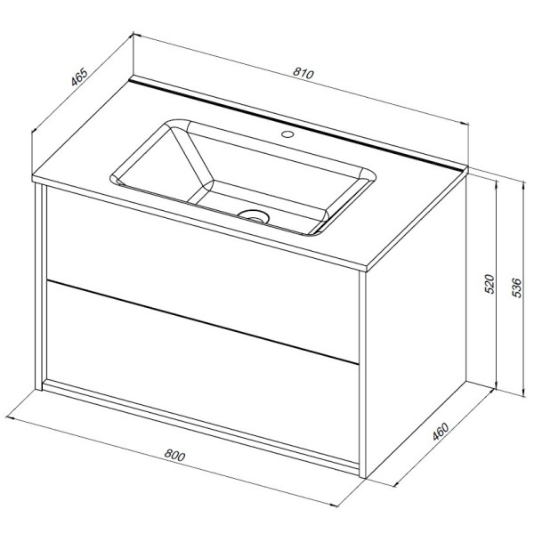 Тумба подвесная Aquanet Lino 80 (Flat) дуб веллингтон (00287543)