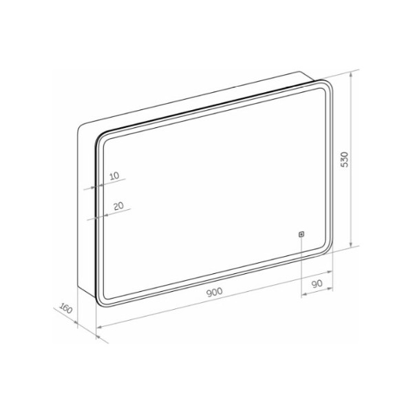 Шкаф зеркальный Континент Tokio LED 900X530 с розеткой (МВК010) Шкаф зеркальный Континент Tokio LED 900X530 с розеткой (МВК010)