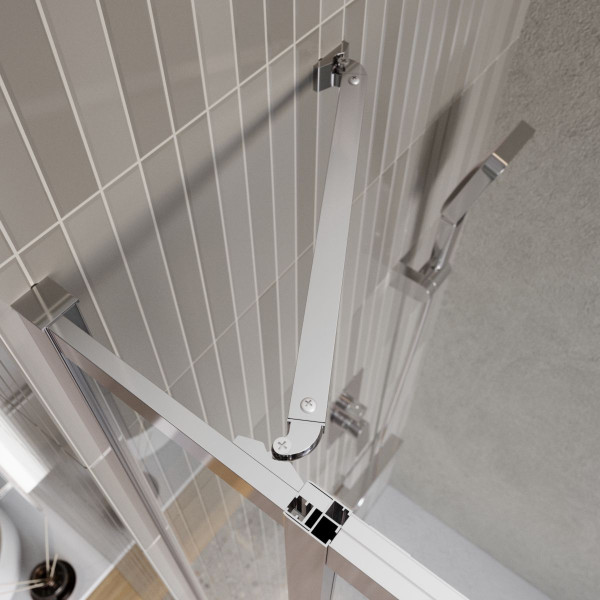 Душевой уголок BelBagno Luce 110x110x195 стекло прозрачное, профиль хром (LUCE-A-22-90+20-C-Cr)