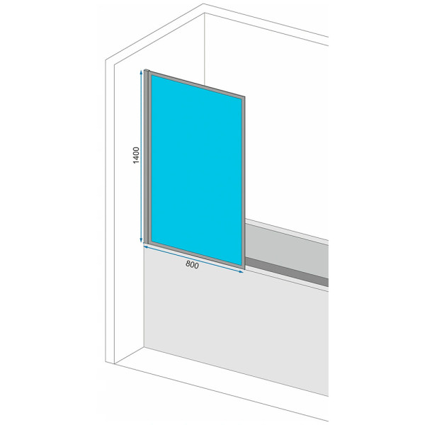 Душевая шторка на ванну REA Elagant 80 Gold (REA-W5601)