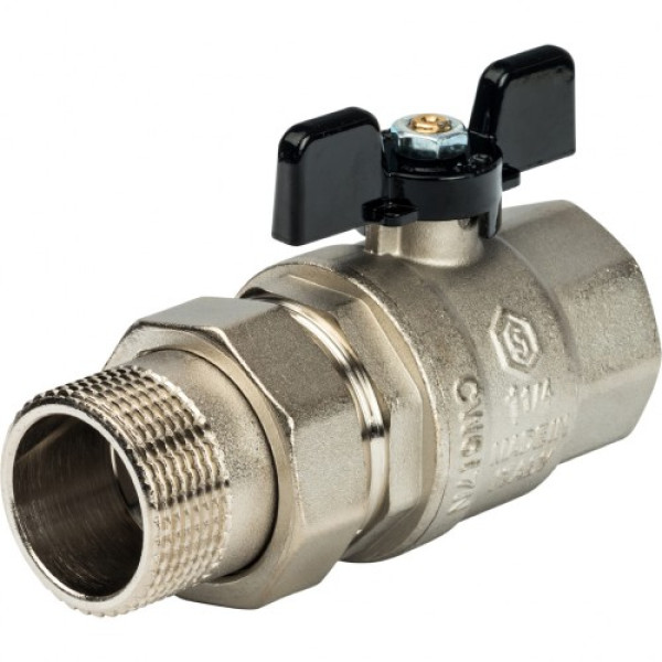 Кран 1 1/4" шаровый со сгоном Stout (черная бабочка, полнопроходной) SVB-0007-000032 Кран 1 1/4" шаровый со сгоном Stout (черная бабочка, полнопроходной) SVB-0007-000032