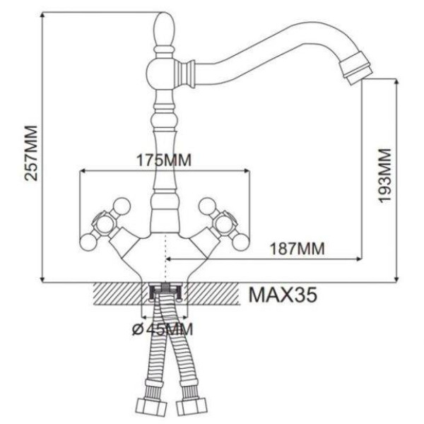 Смеситель для кухни Maxonor (MN4419-4)