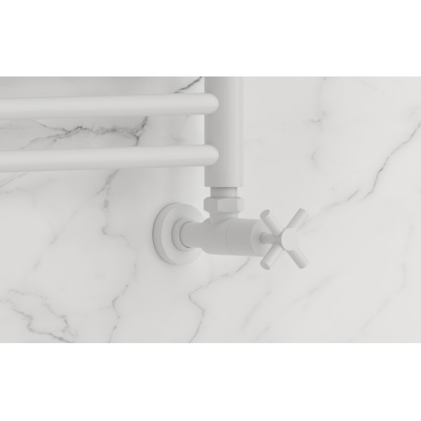 Вентиль угловой Сунержа 1/2"x1/2" НР крест матовый белый (30-1408-1212) Вентиль угловой Сунержа 1/2"x1/2" НР крест матовый белый (30-1408-1212)