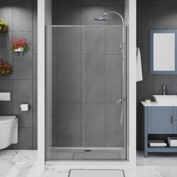 Дверь душевая Azario Shanghai 150x195 стекло прозрачное, профиль графит матовый (AZ-Y43-150-MGR-CL)