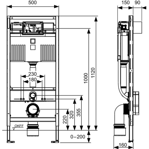 Инсталляция для унитазов-биде TECEprofil (9300379) Инсталляция для унитазов-биде TECEprofil (9300379)