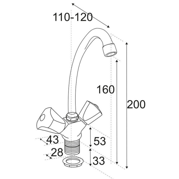 Смеситель для раковины ЦС-СМ хром (СМ506402)