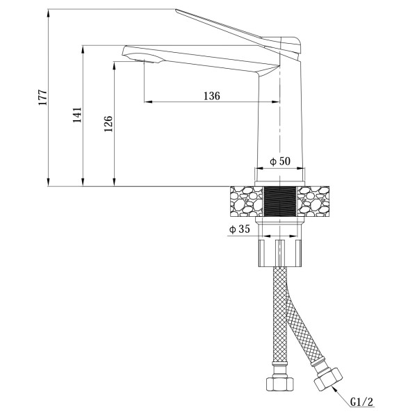 Смеситель для раковины Esko Шанхай хром (SHA26)