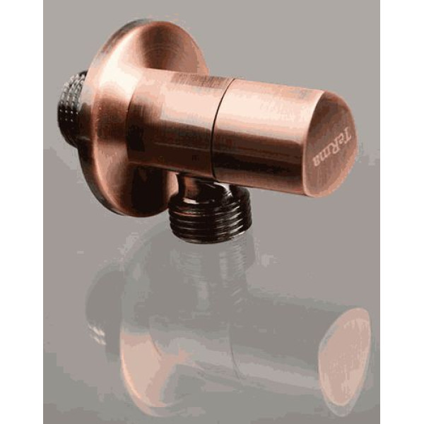 Кран угловой 1/2"*1/2" НН TeRma (керамический затвор, ручка треугольная, Red bronze) (33642) Кран угловой 1/2"*1/2" НН TeRma (керамический затвор, ручка треугольная, Red bronze) (33642)