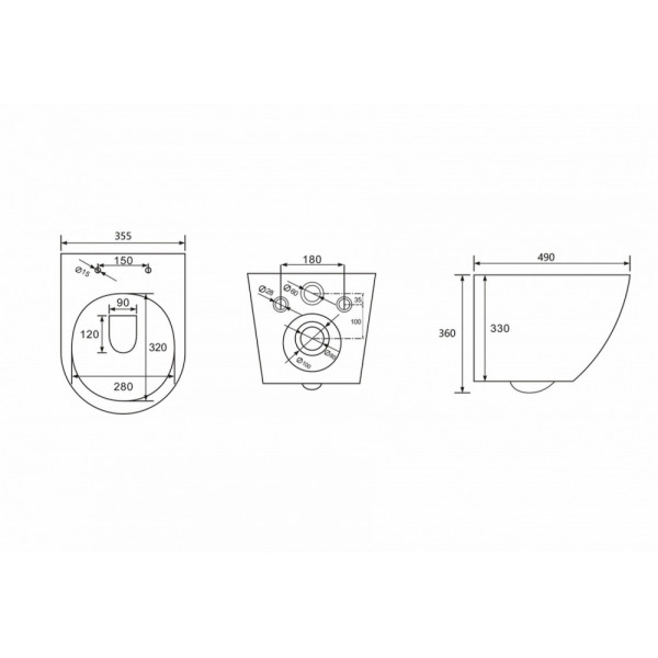 Унитаз подвесной Abber Bequem 355x490x360 серый матовый (AC1101TMG) Унитаз подвесной Abber Bequem 355x490x360 серый матовый (AC1101TMG)