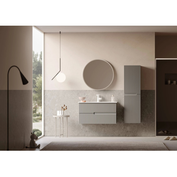 Тумба подвесная Orka Moonlight 910x510x510 с раковиной бежевый матовый (5001502)