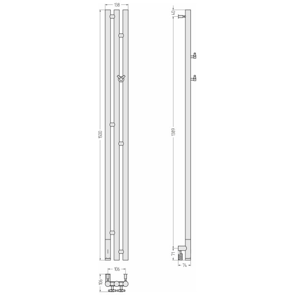 Полотенцесушитель электрический Сунержа Терция 3.0 1500x106 провод слева белый (12-5844-1511) Полотенцесушитель электрический Сунержа Терция 3.0 1500x106 провод слева белый (12-5844-1511)