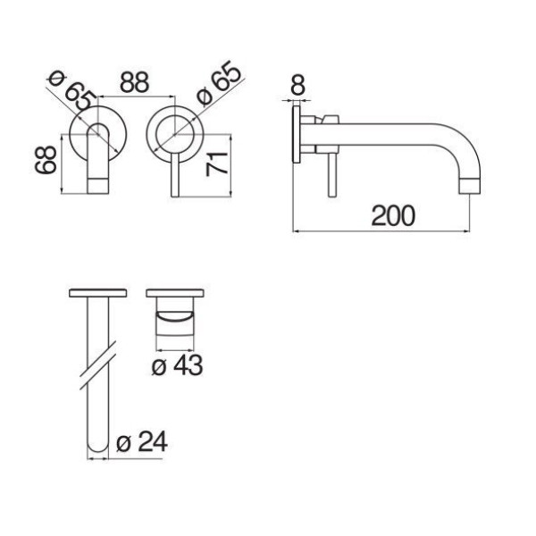 Смеситель для раковины Nobili Live внешняя часть черный (LV00199/1BM)