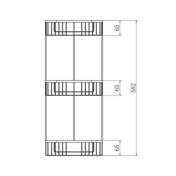 Полка Fashun трёхсекционная подвесая для ванной комнаты SUS201 хром (A335-2)