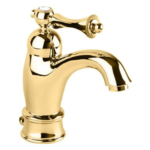 Смеситель для раковины Cezares Margot золотой, ручка рычаг - золотой (MARGOT-LSM1-A-03/24-M)