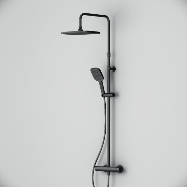 Душевая система AM.PM Func см-ль с ТМС, душ.штанга, верхн. душ квадр., ручн.душ, черный (F078F422)