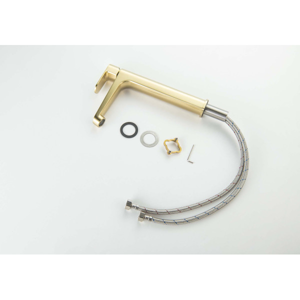 Смеситель для раковины Aquatek Оберон шлифованное золото (AQ1204BG)