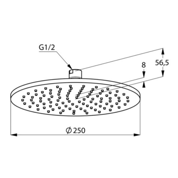 Верхний душ Kludi A-QA 250*250*57 черный (6432587-00)