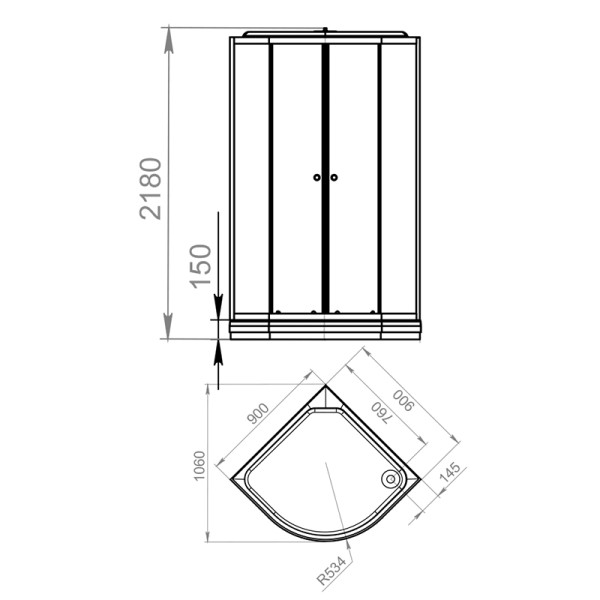 Кабина душевая Melodia Classica 90х90 низкий поддон, стекло матовое, профиль белый (MB01028)