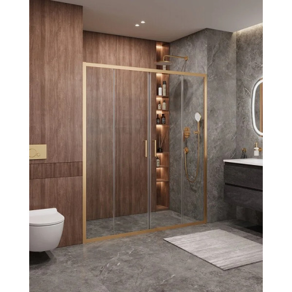 Душевая дверь Cezares Molveno 170x195 стекло прозрачное, профиль брашированное золото (MOLVENO-BF-2-170-C-BORO-IV) Душевая дверь Cezares Molveno 170x195 стекло прозрачное, профиль брашированное золото (MOLVENO-BF-2-170-C-BORO-IV)