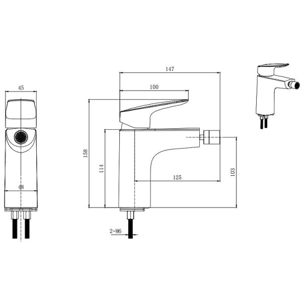 Смеситель для биде Aquatek Вега хром (AQ1018CR) Смеситель для биде Aquatek Вега хром (AQ1018CR)