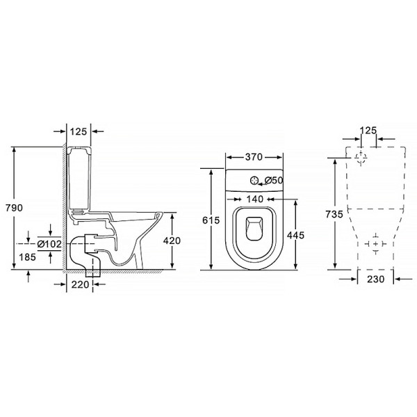 Унитаз напольный Fretta new PP безободковый с бачком и сиденьем микролифт 615x370x790 (AZ-1223B) Унитаз напольный Fretta new PP безободковый с бачком и сиденьем микролифт 615x370x790 (AZ-1223B)
