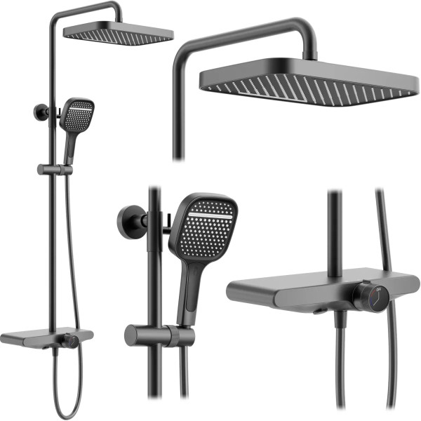 Душевая система на три режима Rea Bari Titanium (REA-P0890)
