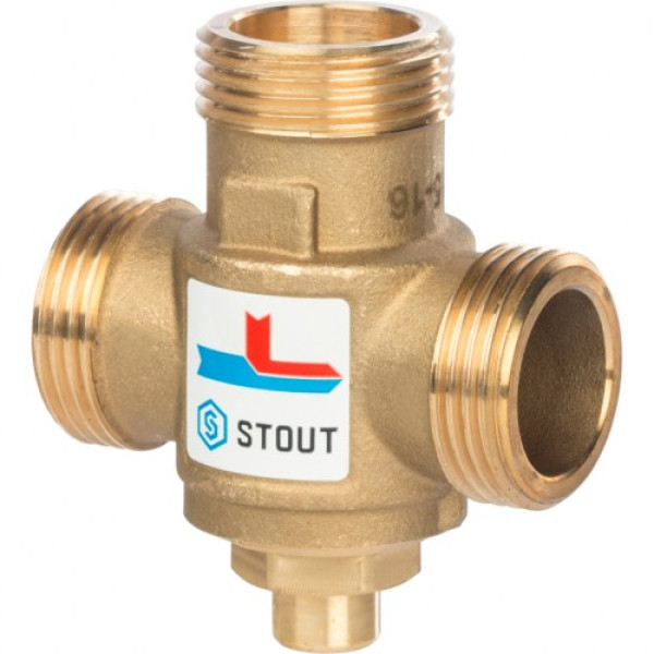 Вентиль термостатический смесительный Stout 1"Н*1 1/2"В*1"Н 60°C SVM-0050-326005