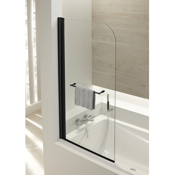 Душевые шторки для ванн Jacob Delafon Odeon up 80x145 стекло прозрачное, профиль черный (E4932-BL)