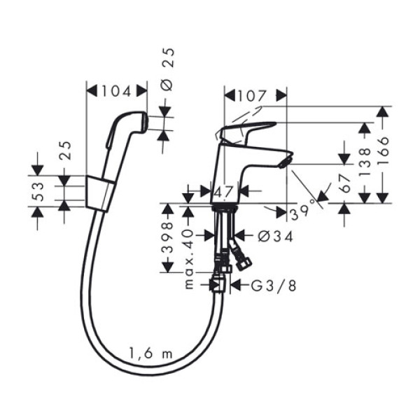 Смеситель для раковины Hansgrohe Logis (71290000)