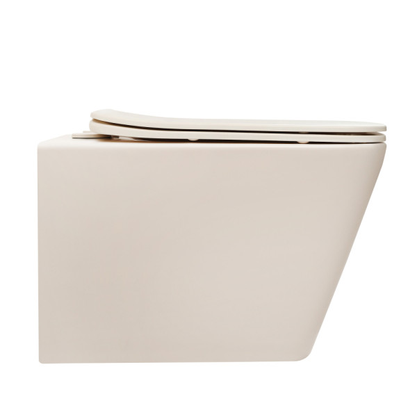 Унитаз повесной Abber Rechteck безободковый светло-бежевый матовый (AC1201MBE)