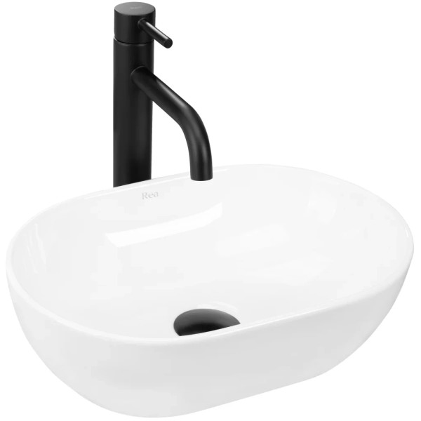 Раковина накладная REA Amelia mini white 38x26x12 белая (REA-U3322)