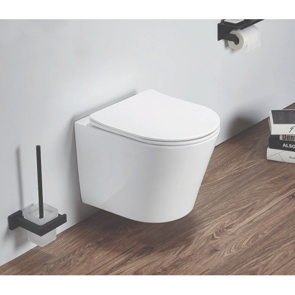 Унитаз подвесной Azario Teramo с сиденьем с микролифтом белый (AZ-0053)