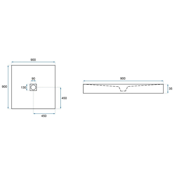 Душевой поддон REA Rock black 90x90 (REA-K4581)