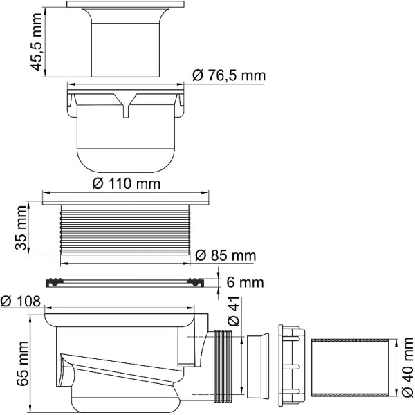 Сифон WasserKRAFT 11,8х8х12,5 (D455)