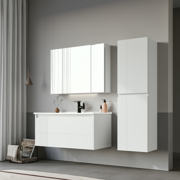 Тумба подвесная Orka Likya 1000x500x460 с раковиной белый матовый (5002490)