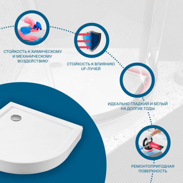 Душевой поддон Santek Палермо 90x90x135 (1WH302478) Душевой поддон Santek Палермо 90x90x135 (1WH302478)