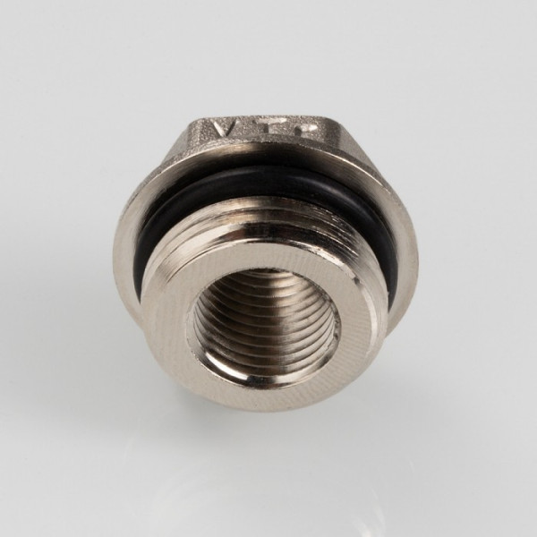Футорка 1/8"Вx1/2"Н Valtec (никель, с уплотнением) (VTr.585.N.0401) Футорка 1/8"Вx1/2"Н Valtec (никель, с уплотнением) (VTr.585.N.0401)