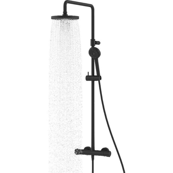 Душевая система Kludi Logo Dual Shower System с термостатом 3 режима черный матовый (6808239-00)