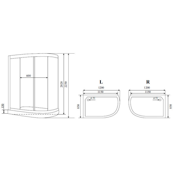 Душевая кабина Timo T-6602 Silver R 120x85x220 стекло прозрачное, профиль хром (T-6602 S R)