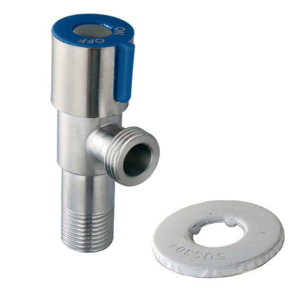 Кран угловой Fashun 1\2"х1\2" нерж синий (A54897C)